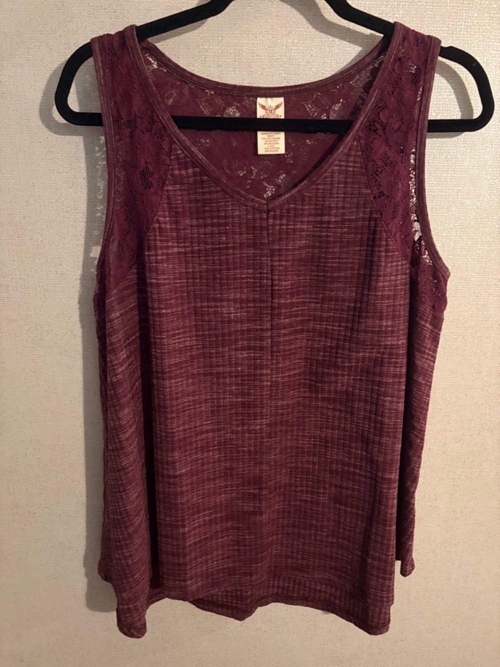 Faded Glory Lace-Trim Sleeveless Tank